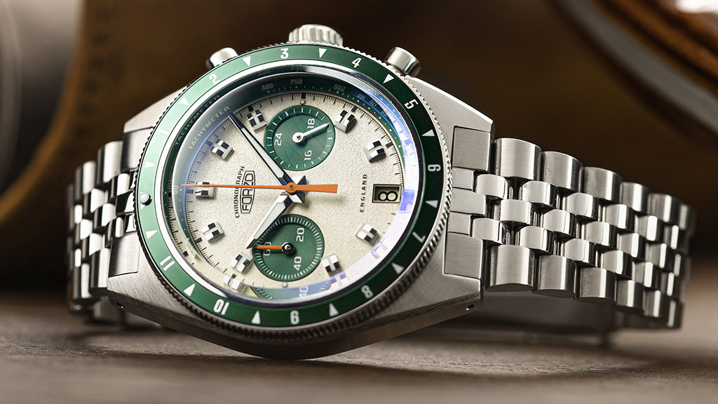 FORZO cream and green drive king watch