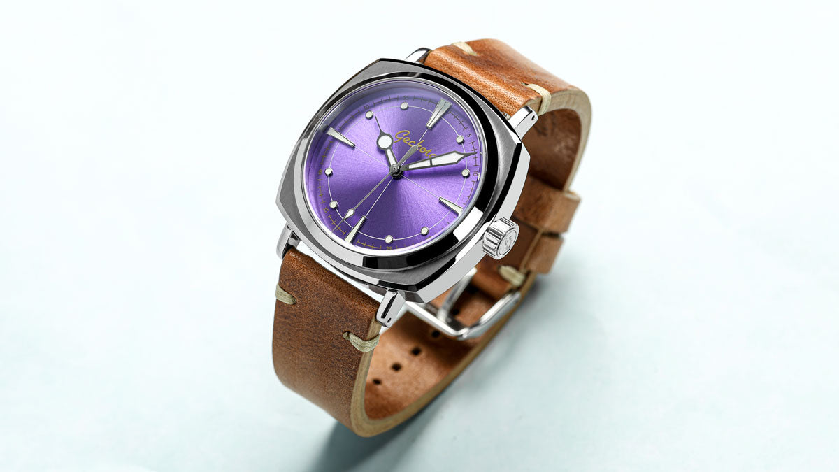 GECKOTA PIONEER AURORA AUTOMATIC WATCH PURPLE SUNBURST