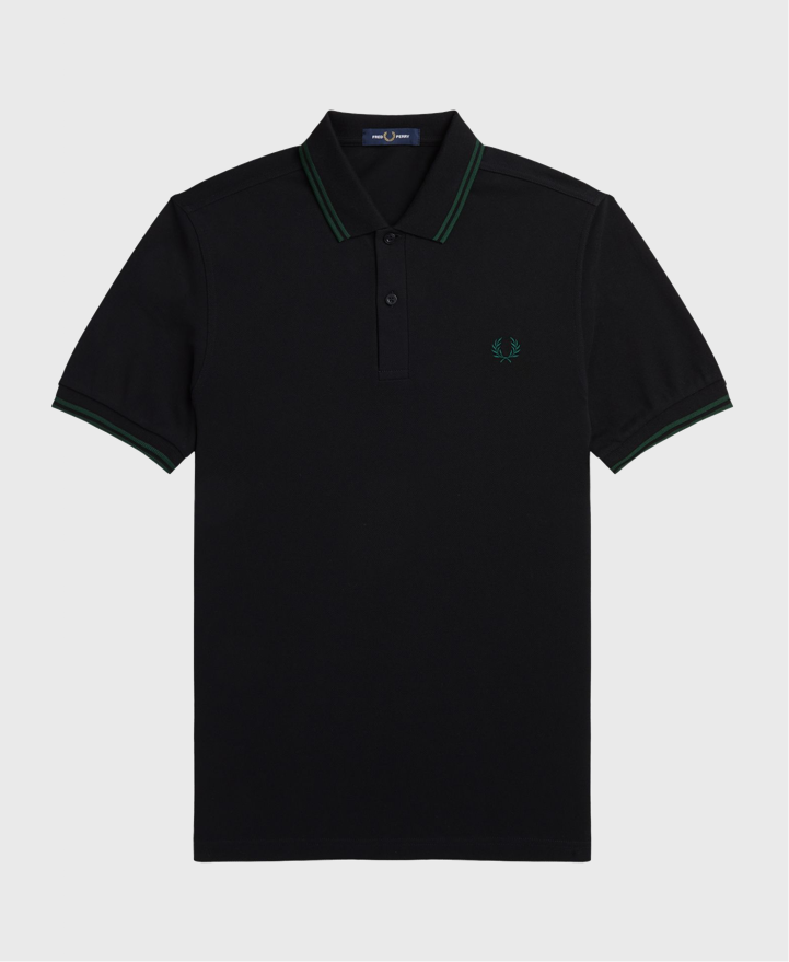 Fred Perry M3636 Twin Tipped Long Sleeve Polo Shirt Q20 Night