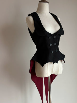 FlowerFairyDaily - Final Nocturne - Gothic Lolita Vest Black Bat Vest - 42Lolita - Gothic Vest