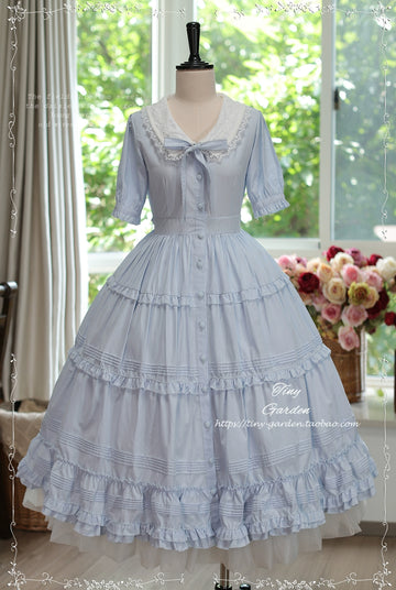 Tiny Garden~Lacey 2.0~Classic Lolita OP Lace Collar Open Front Dress