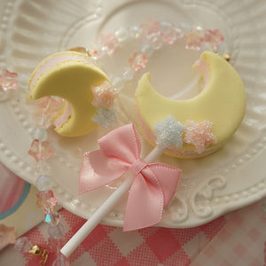 Cat Tea Party - Kwaii Lolita Accessories Moon Lollipop Clay Necklace Ring - 42Lolita