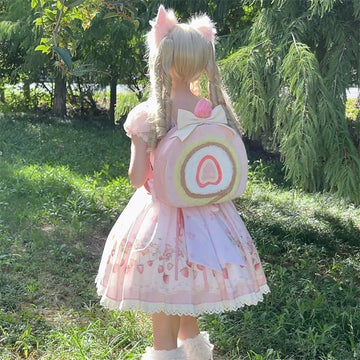 GURURU~Strawberry Cake Roll~Sweet Cute Lolita Shoulder Bag Crossbody Bag