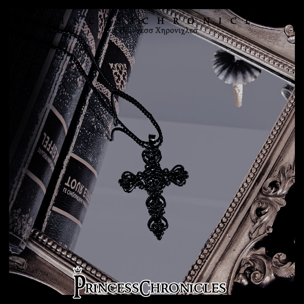 Princess Chronicles~Floating Phantom~Cross Necklace Lolita necklace Princess Chronicles black B version necklace  