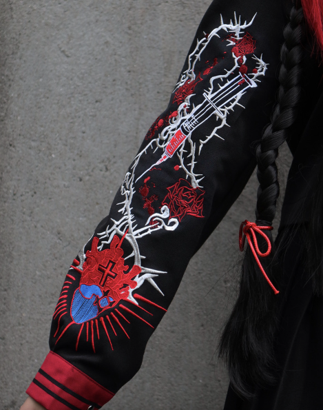 Blood Supply~Bloodthirsty Girl~Heart Embroidery Gothic Lolita JK Uniform   