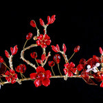 Load image into Gallery viewer, &quot;Ariel&quot; Hand Made Baroque Red Tiara - Sagant Store
