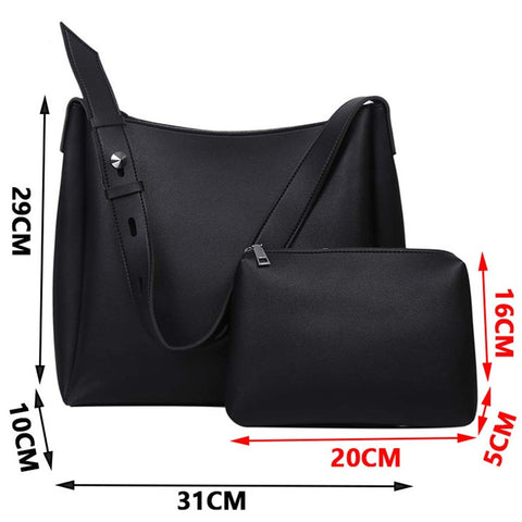 High-capacity Tote With Shoulder Strap and Bonus Matching Cosmetics Clutch