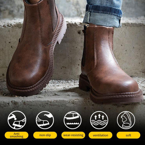 Indestructible Waterproof Safety Work Boots with Steel-Capped Toe and Anti-Puncture Kevlar Sole