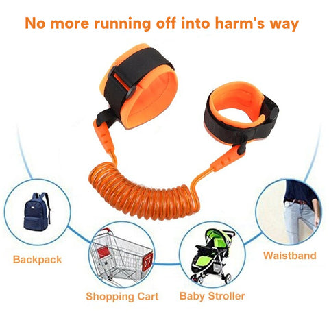 Toddler Baby Kids Safety Harness Anti-Lost Bracelet Childrens Leash Traction Rope