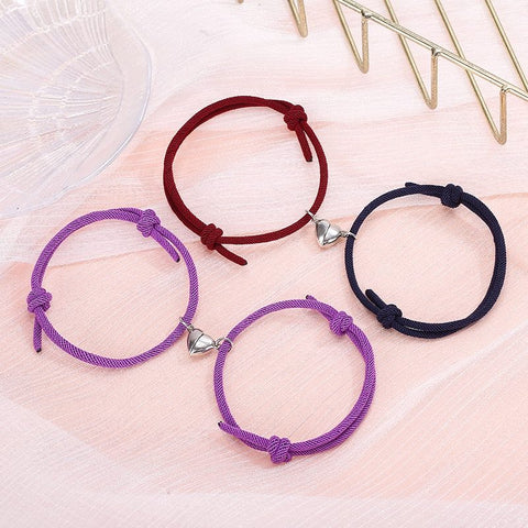 Two Halves Magnetic Love Heart Couples Lovers Friends Friendship Jewellery Bracelets Set