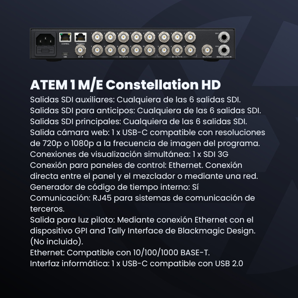 ATEM 1 M/E Constellation HD - Parte posterior