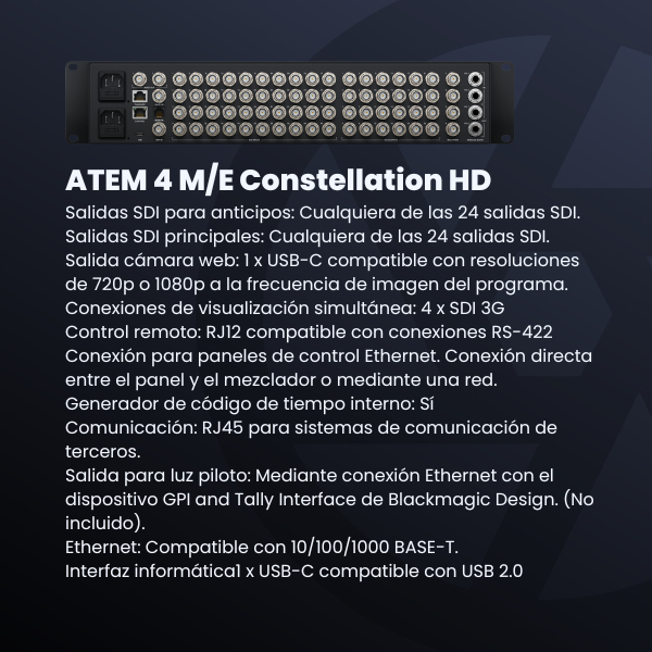 ATEM 4 M/E Constellation HD parte posterior