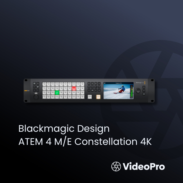 el nuevo ATEM 4 M/E Constellation 4K, un modelo UHD de la línea ATEM Constellation que incluye 40 entradas SDI 12G con conversión de formatos y procesamiento de señales a una resolución máxima de 2160p60