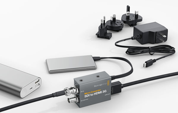 Los nuevos modelos Blackmagic Micro Converter se alimentan a través de la conexión USB-C encontrada también en teléfonos móviles y equipos informáticos modernos.