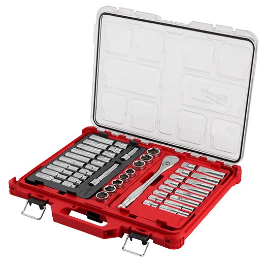 Milwaukee 47pc 1/2" Drive Ratchet & Socket Set with PACKOUT™ Low-Profile Organizer (47 PC)