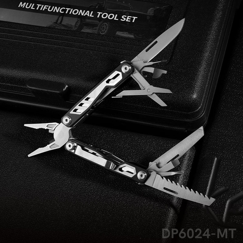 16-in-1 Multitool Pliers with Safety Lock for Outdoor, Camping and Hiking with Nylon Sheath