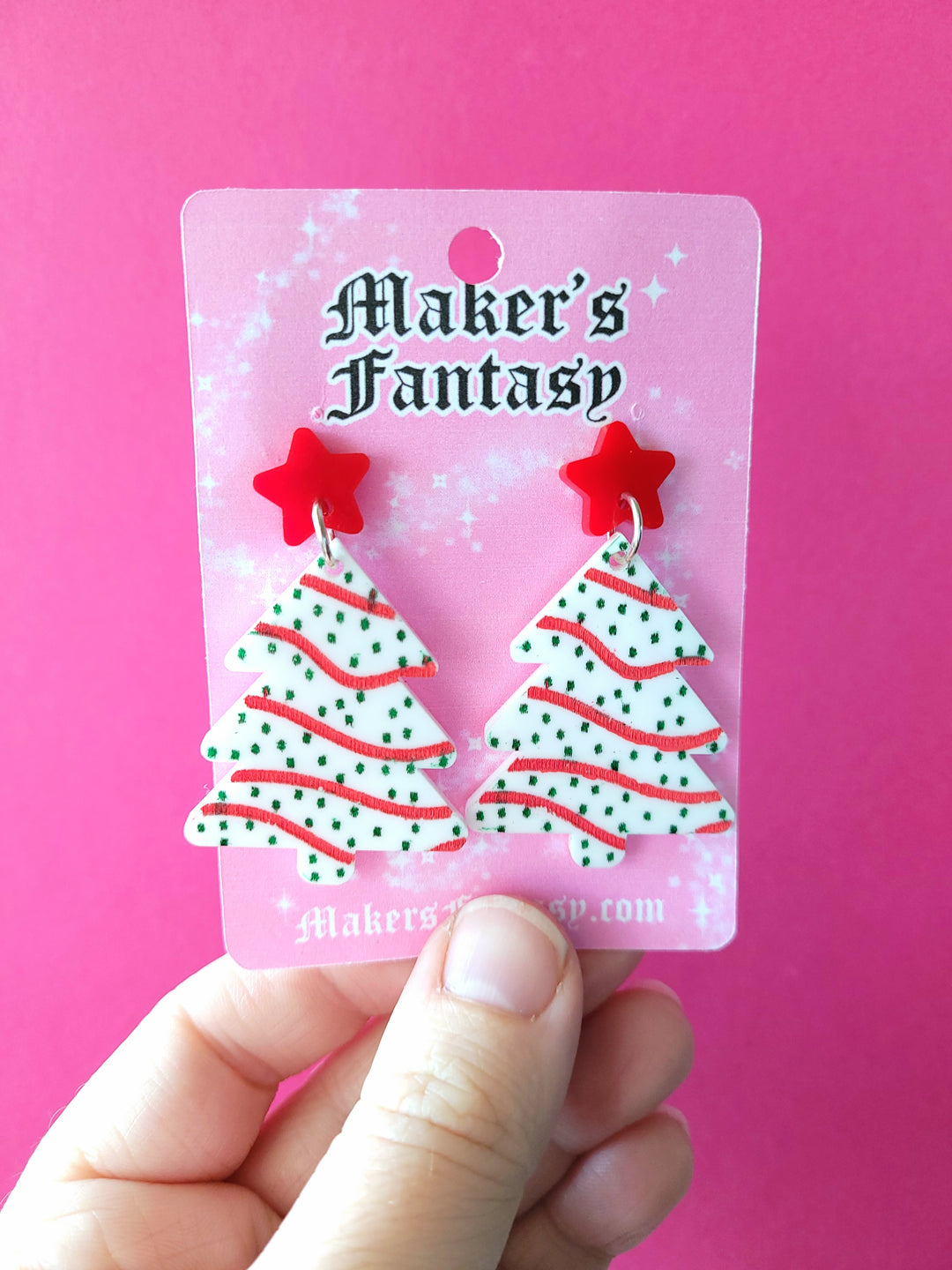 Christmas Tree Shaped Earring Cards