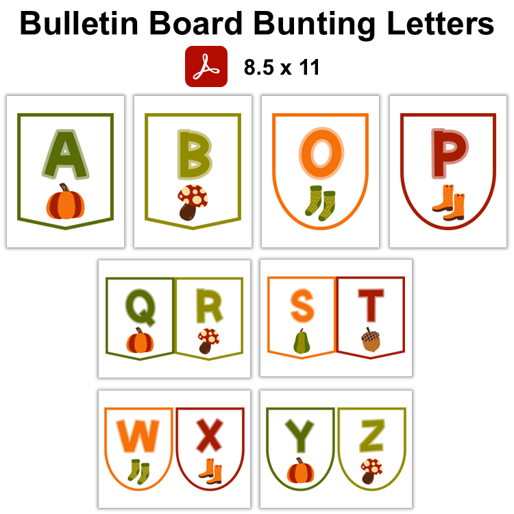 Bulletin Board Bunting Letters - Hello Fall