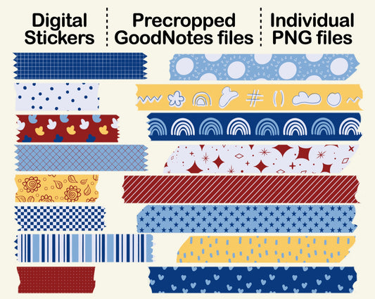 Digital Washi Tape - Shiny Blue – kjunstudio