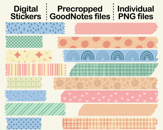 10 Digital Boho Washi Tape, Digital Boho Stickers (2412260)