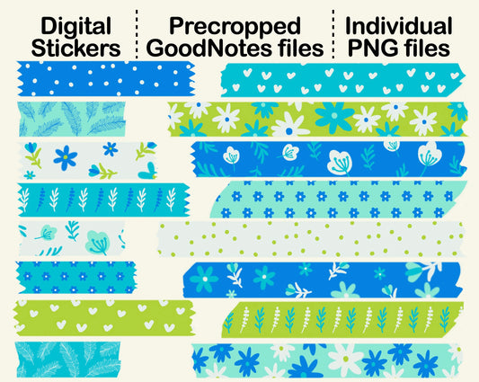 Digital Washi Tape - Neutral Floral