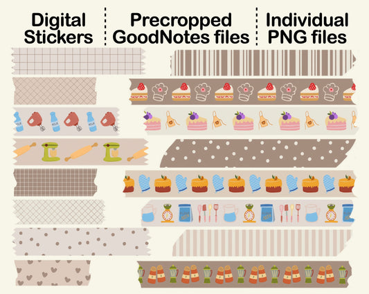 Digital Washi Tape - Neutral Food – kjunstudio