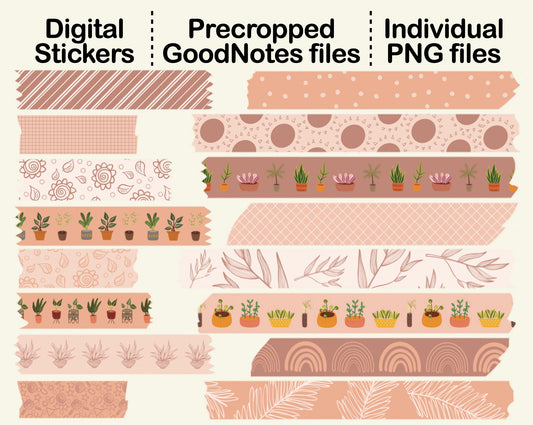 Digital Washi Tapes Neutral Graphic by Momo Illustration · Creative Fabrica