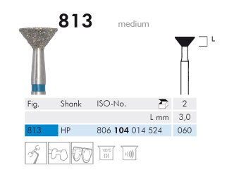 Meisinger Diamond Inverted Cone 813 Hp Medium 060 2 Pk Chase Dental Supply