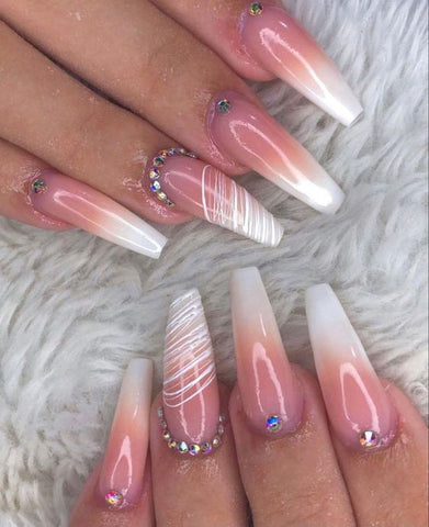 Acrylic Nails Tutorial - Acrylic Nails for Beginners - Pink and White Ombre  Nails with Nail Tips - YouTube