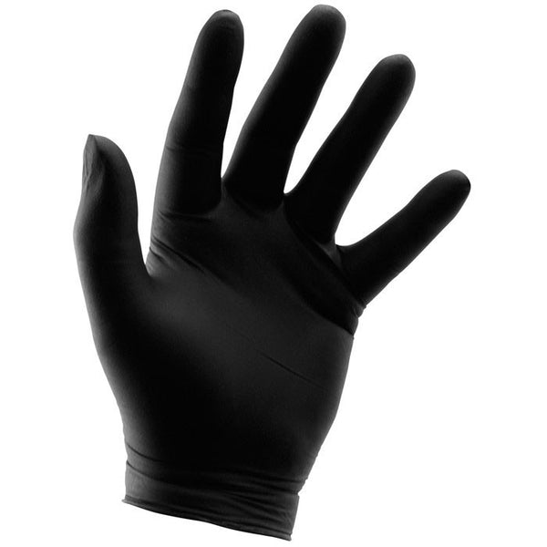 Covert Heavy Duty Black Nitrile Gloves, Large, Box of 100