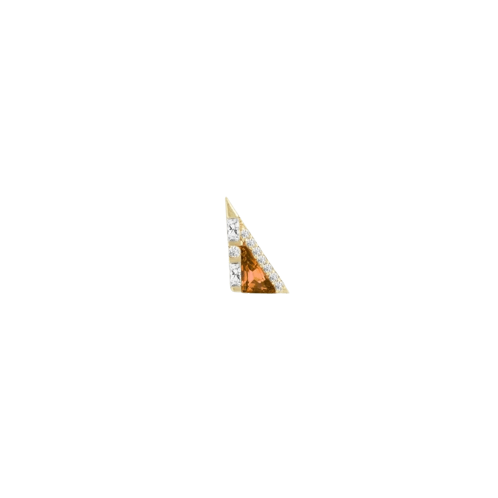 Transmission – Orange Garnet – 14K Gold Threadless End