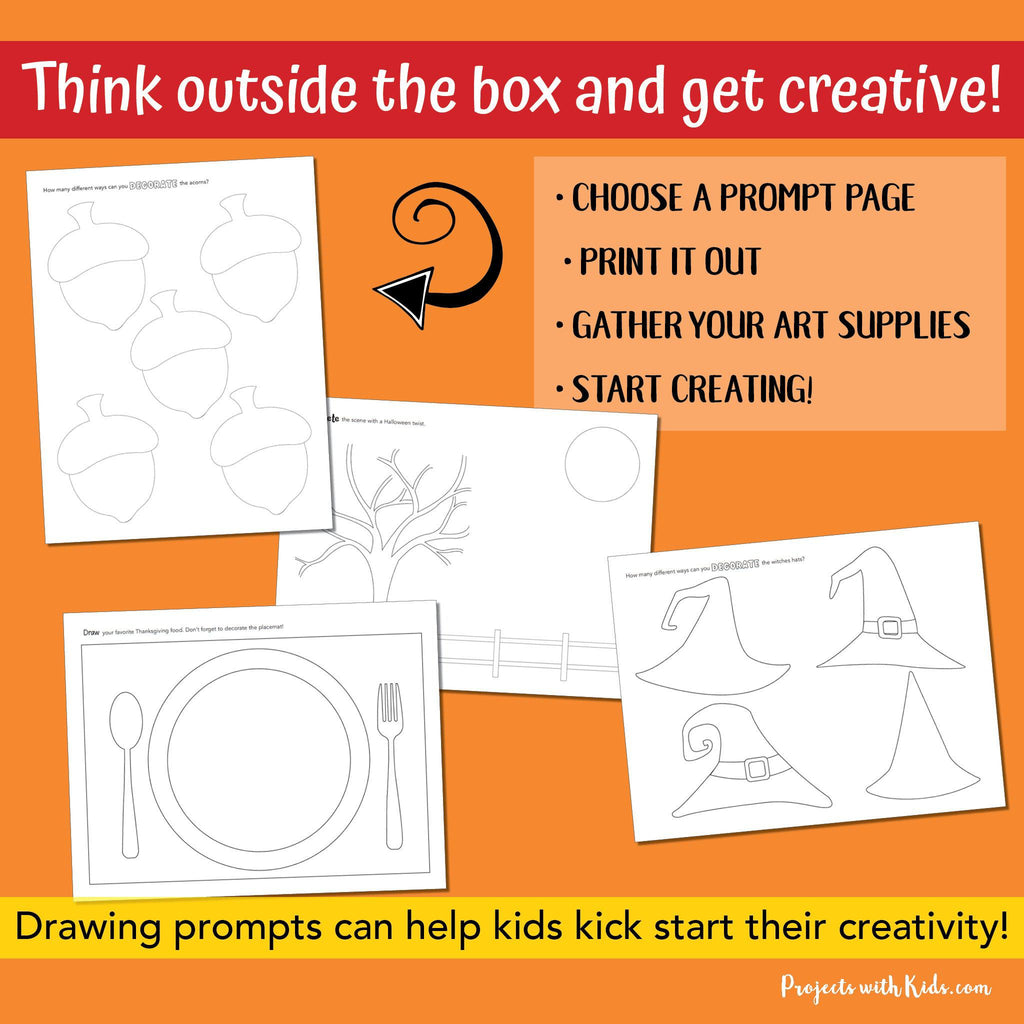 Printable Art Journal for Kids, Drawing Prompts for Kids