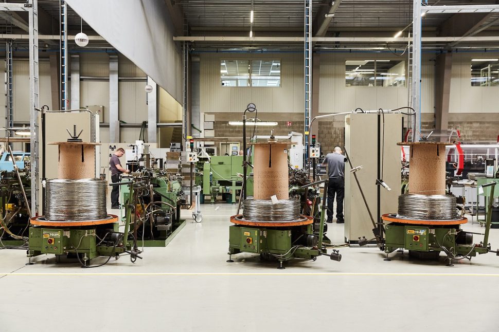 Sapim Spokes Start Out As Reels Of Wire In Their Production Line