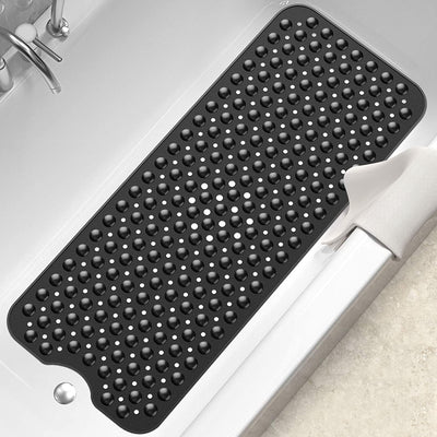 DEXI Bathtub Mat Non Slip Shower Floor Mats for Bathroom Bath Tub Washable  Suction Cup 16x35,Clear Gray