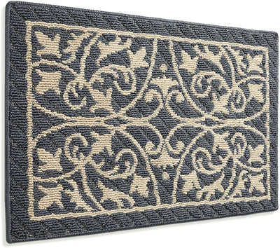 DEXI Large Front Door Mat Indoor Entrance Welcome Doormat Entry Mats  Interior Rug Low Profile Non Slip,35.5x59,Charcoal