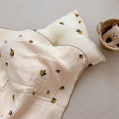 cotton muslin baby blanket with pillow set