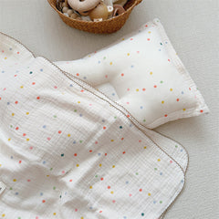 polka dot cotton baby blanket and pillow set