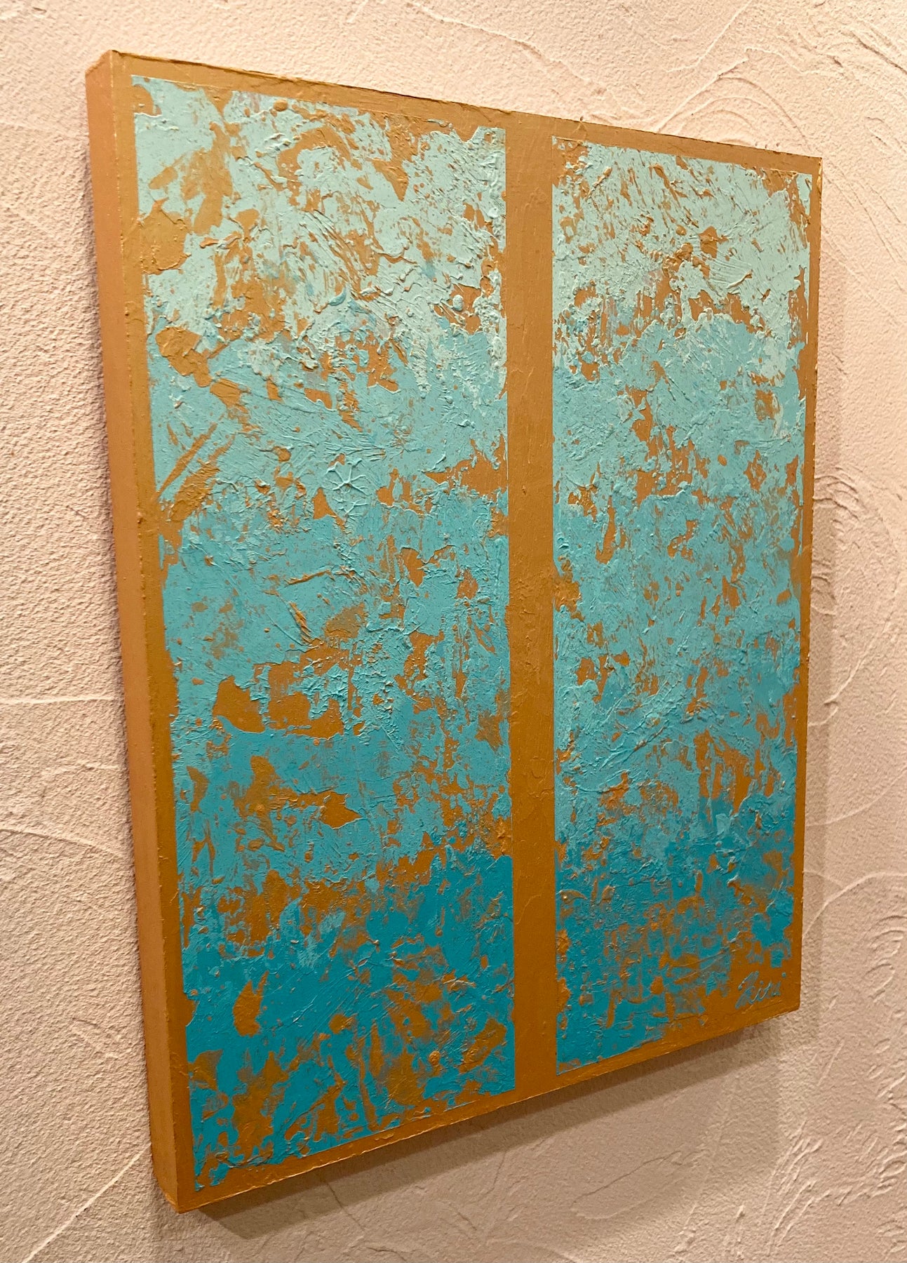 gold turquoise gradient grotto