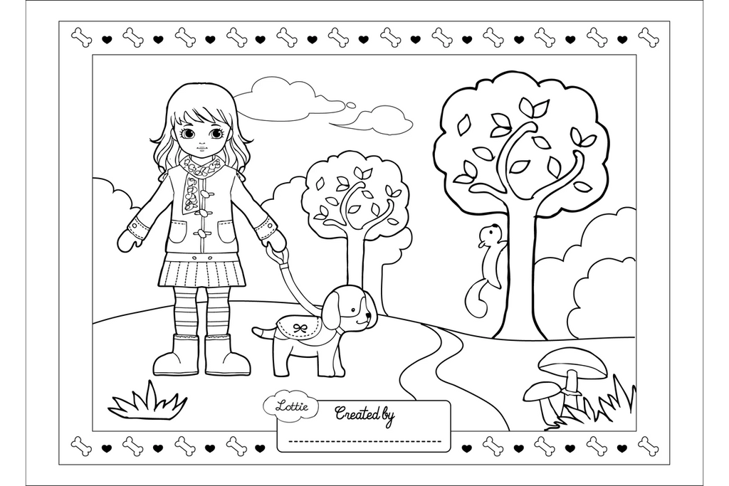 Download Dog Walking Coloring Page