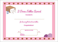 2 times tables printable award certificate lottie