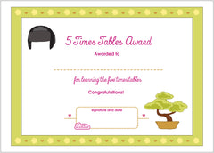 Lottie 5 Times Tables Printable Award Certificate