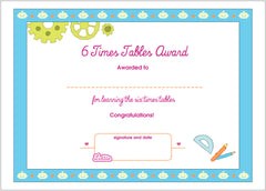 Lottie 6 Times Tables Printable Award Certificate