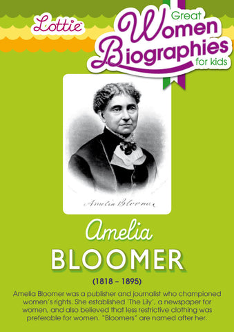 Amelia Bloomer biography for kids