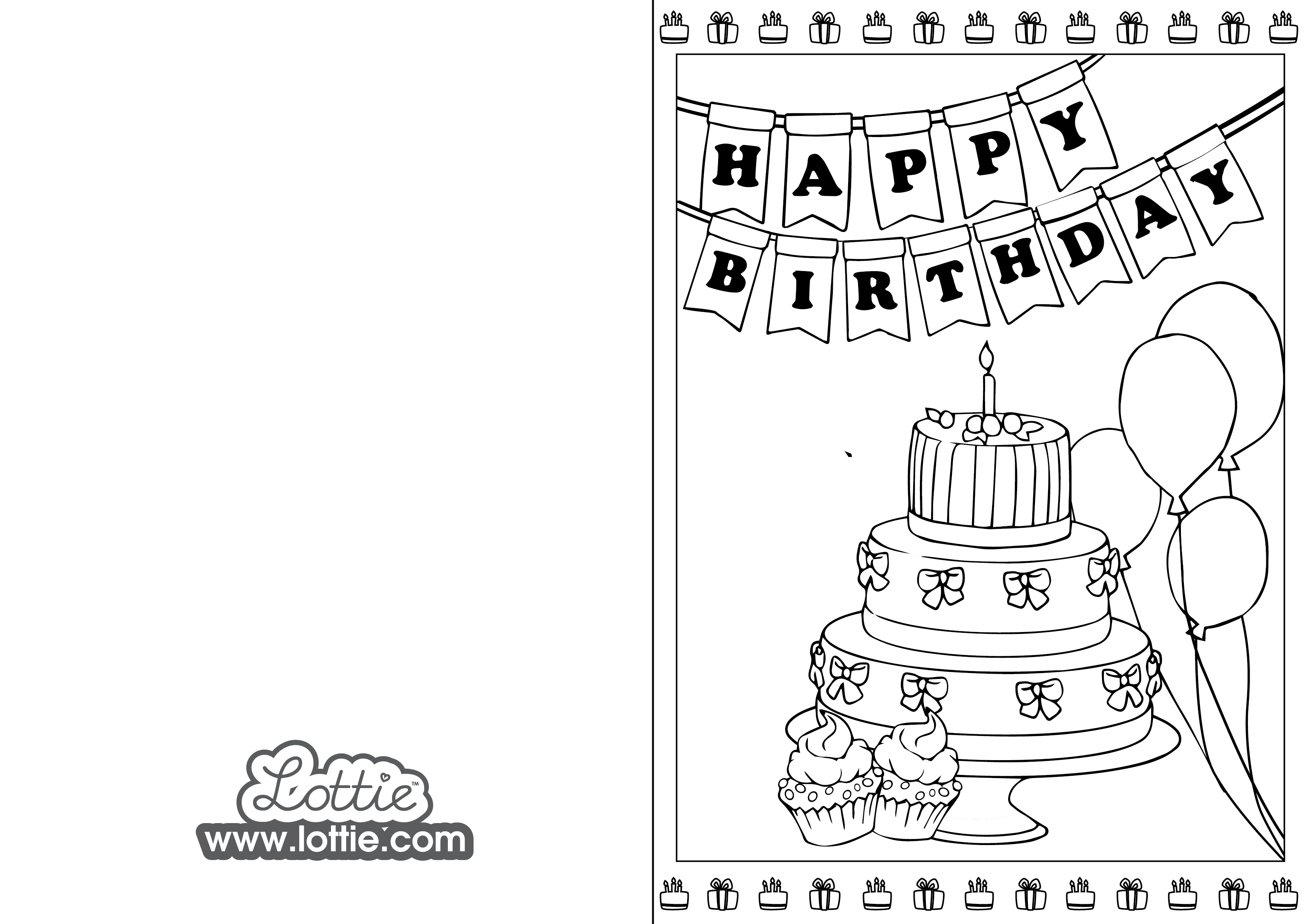 5 Happy Birthday Coloring Cards