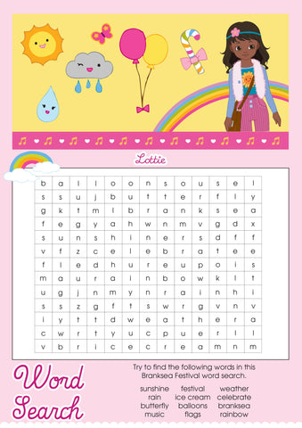 Branksea Festival Lottie printable word search