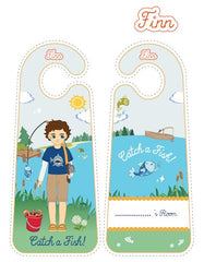 Gone Fishing Finn printable door hangers