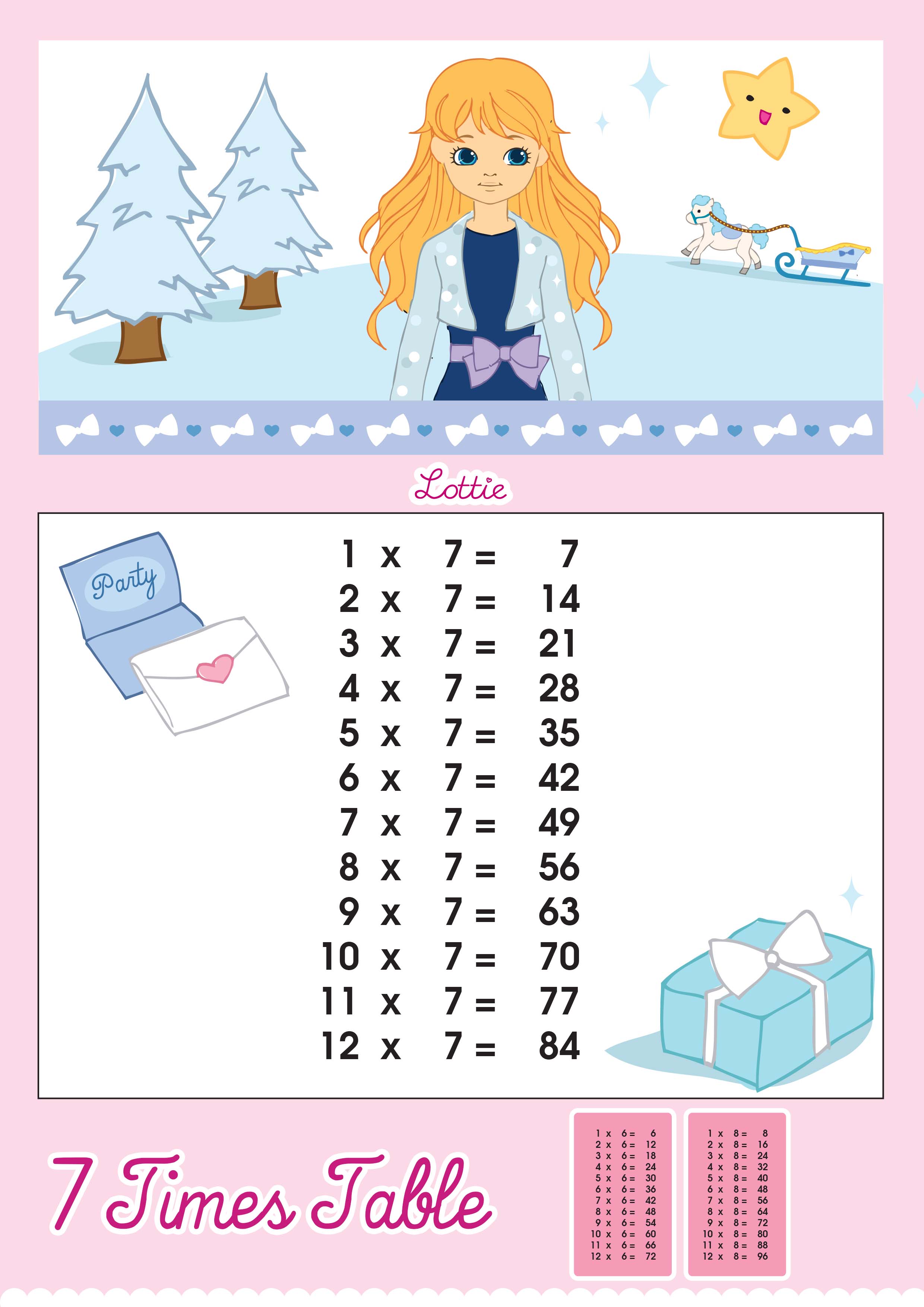 7 Times Table Multiplication Chart – Lottie Dolls