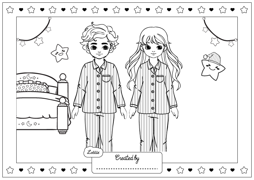 slumber party coloring pages