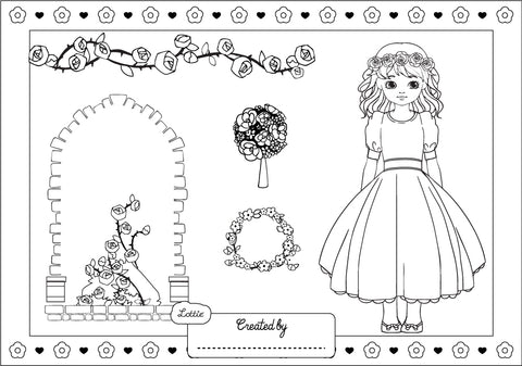 Royal Flower Girl coloring sheet 