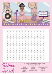 Stage Superstar Lottie printable word search